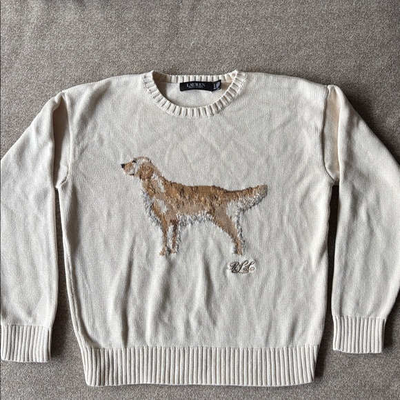 Ralph Lauren cream Golden Retriever Dog Sweater Jumper S - Picture 4 of 7